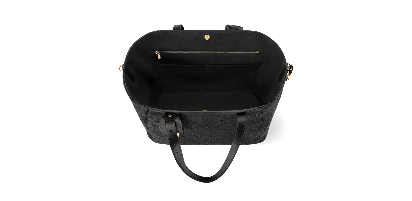 Louis Vuitton All In One MM Black Monogram Empreinte Leather Handbag | Luxury Designer Tote