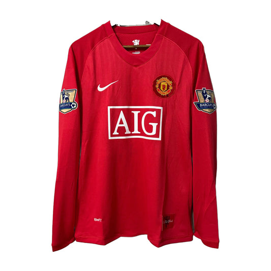 Manchester United 2007/08 Home (League) Long-Sleeve Retro Jersey