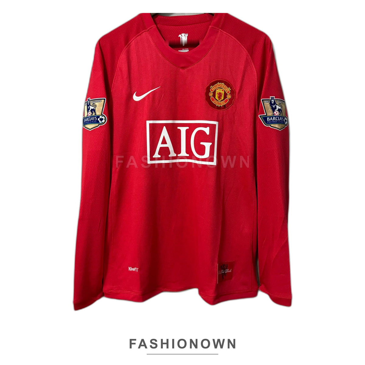 Manchester United 2007/08 Home (League) Long-Sleeve Retro Jersey
