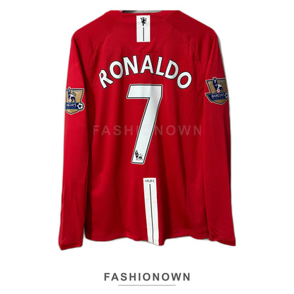 Manchester United 2007/08 Home (League) Long-Sleeve Retro Jersey – view 2