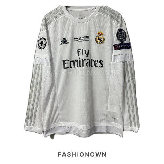 Real Madrid 2015/16 Home (UCL Final) Long-Sleeve Retro Jersey