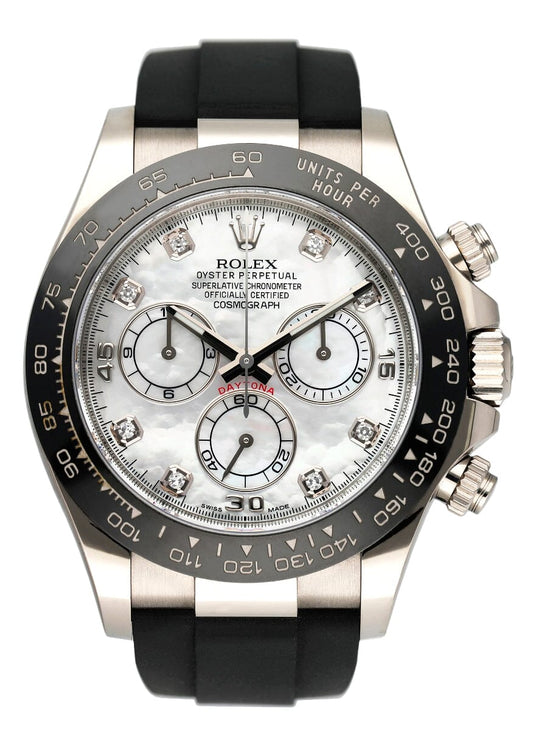 Rolex Daytona 116519 MOP Diamond Dial White Gold Men's Watch