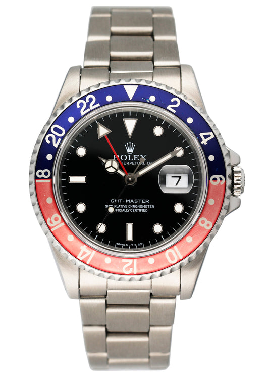 Rolex GMT Master 16700 Pepsi Bezel Mens Watch Black Dial
