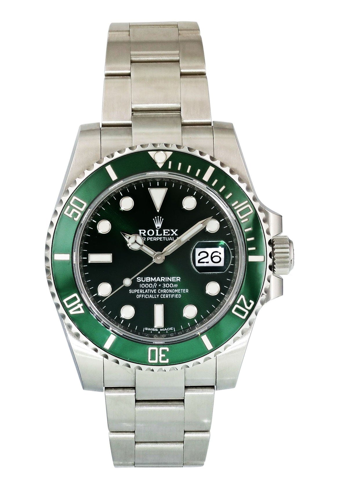 Rolex Submariner Hulk 116610LV Men's Watch | Green Dial Luxury Dive Watch